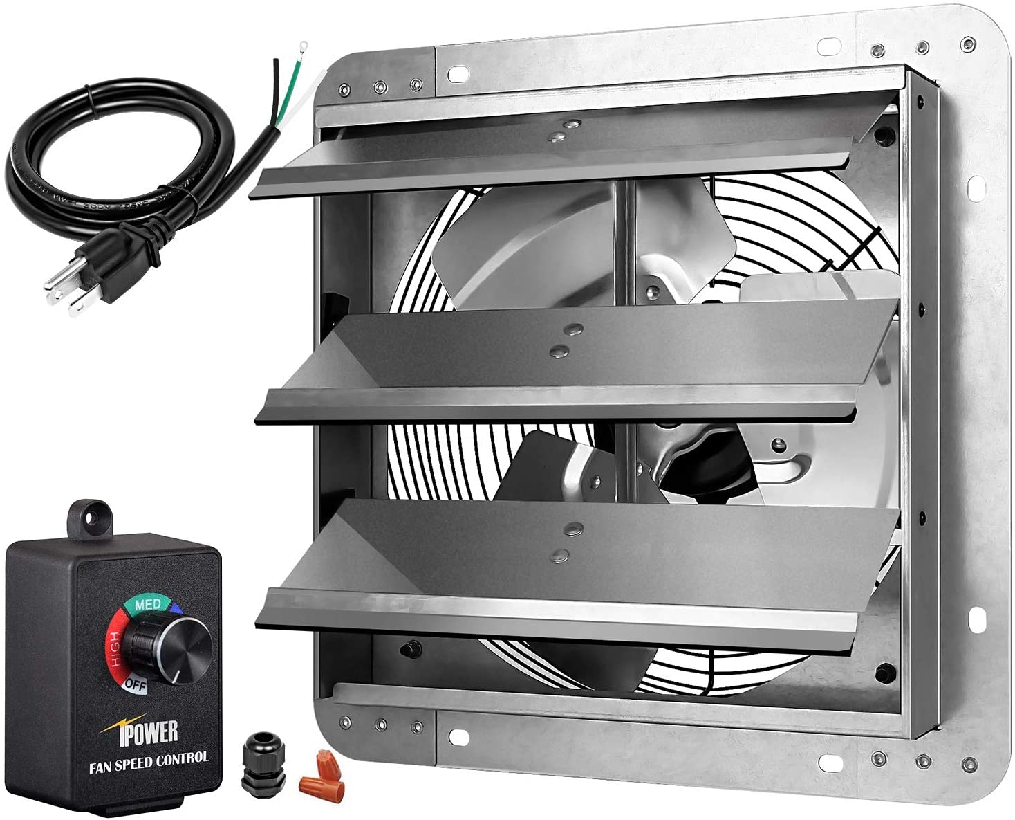 iPower HIFANXEXHAUST12CTB 12 Inch Variable Shutter Exhaust Fan